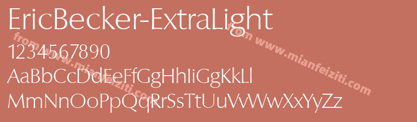 EricBecker-ExtraLight字体预览