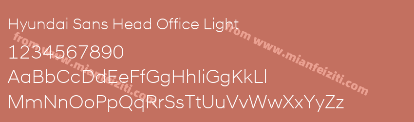 Hyundai Sans Head Office Light字体预览