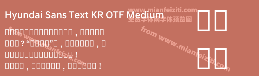 Hyundai Sans Text KR OTF Medium字体预览
