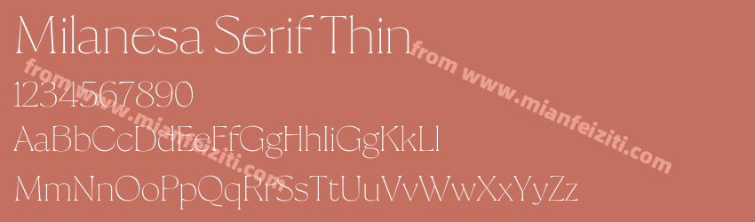 Milanesa Serif Thin字体预览
