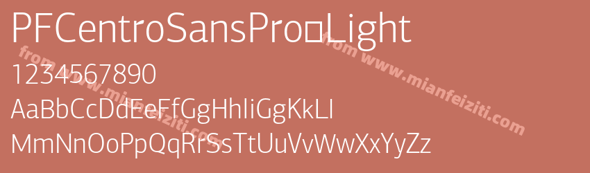 PFCentroSansPro-Light字体预览