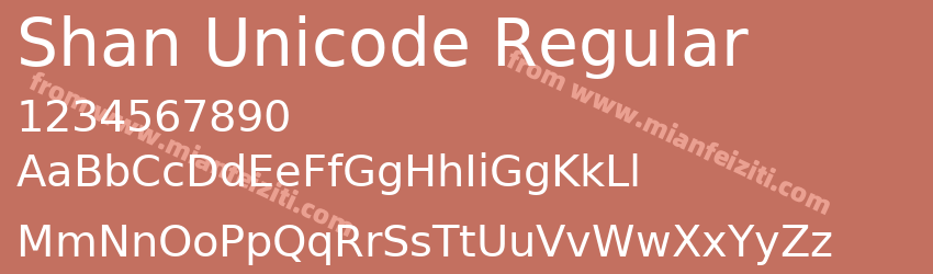 Shan Unicode Regular字体预览
