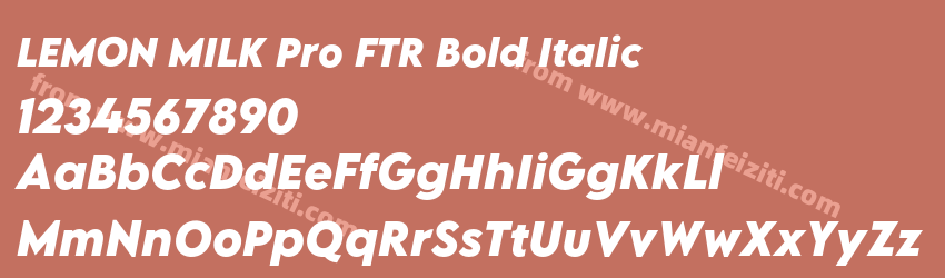 LEMON MILK Pro FTR Bold Italic字体预览