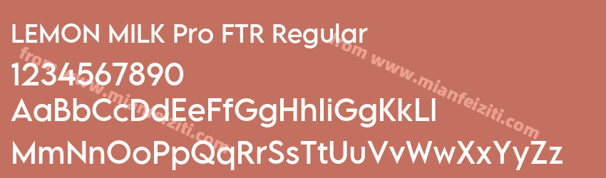 LEMON MILK Pro FTR Regular字体预览