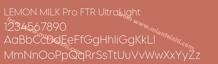 LEMON MILK Pro FTR UltraLight字体预览