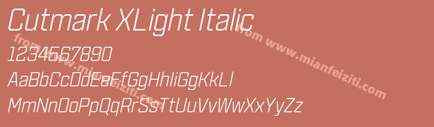 Cutmark X Light Italic预览图1