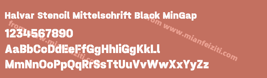 Halvar Stencil Mittelschrift Black Min Gap预览图1