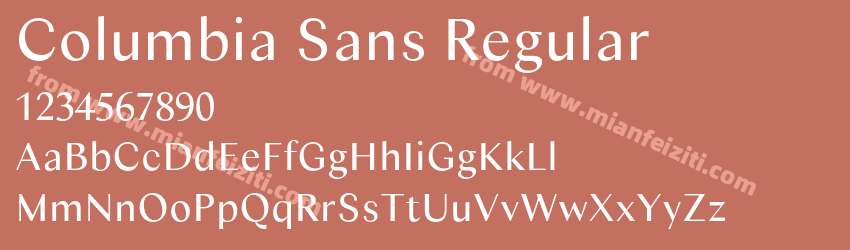 Columbia Sans Regular字体预览