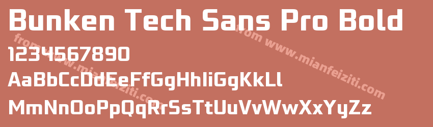 Bunken Tech Sans Pro Bold字体预览