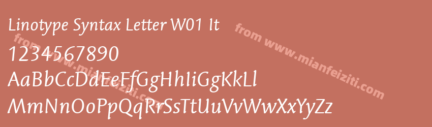 Linotype Syntax Letter W01 It字体预览