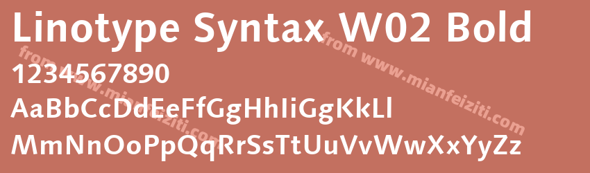 Linotype Syntax W02 Bold字体预览