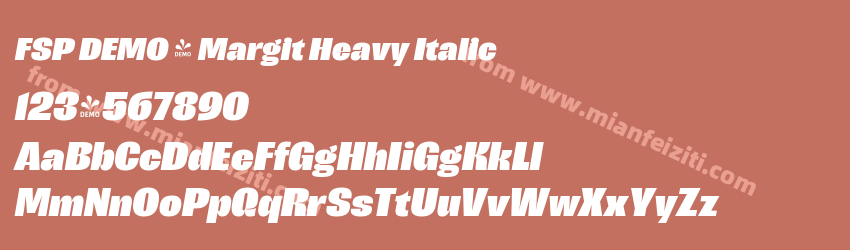 FSP DEMO - Margit Heavy Italic字体预览