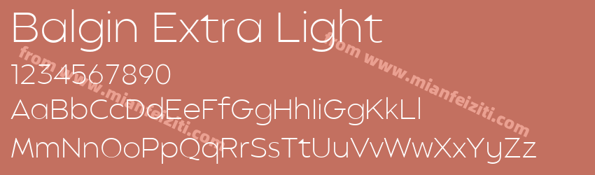 Balgin Extra Light字体预览