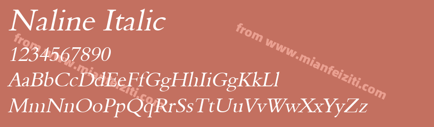 Naline Italic字体预览