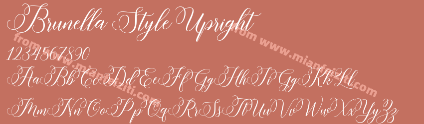 Brunella Style Upright字体预览