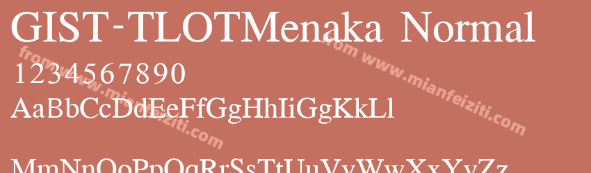 GIST-TLOTMenaka Normal字体预览