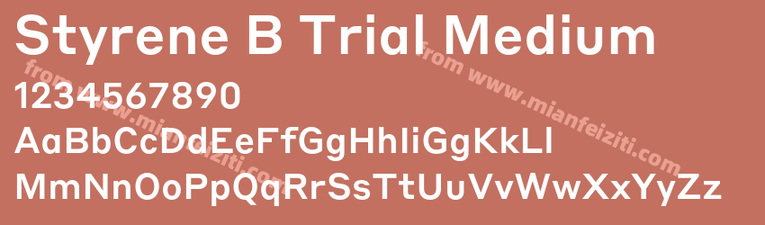 Styrene B Trial Medium字体预览