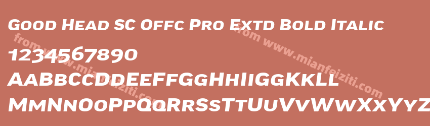 Good Head SC Offc Pro Extd Bold Italic字体预览