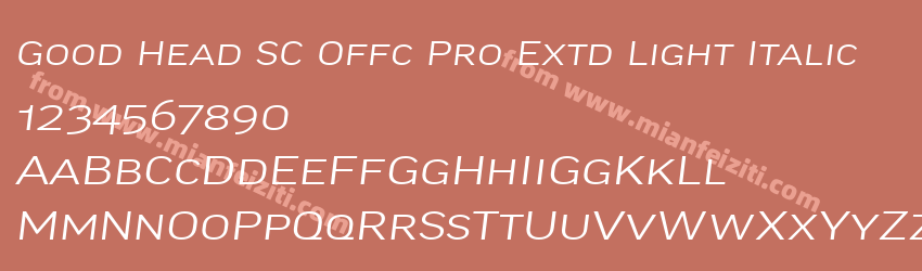 Good Head SC Offc Pro Extd Light Italic字体预览