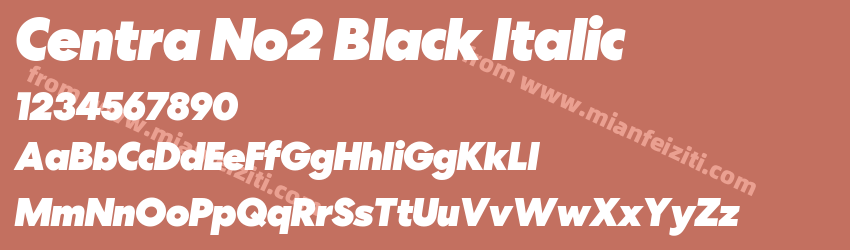 Centra No2 Black Italic字体预览