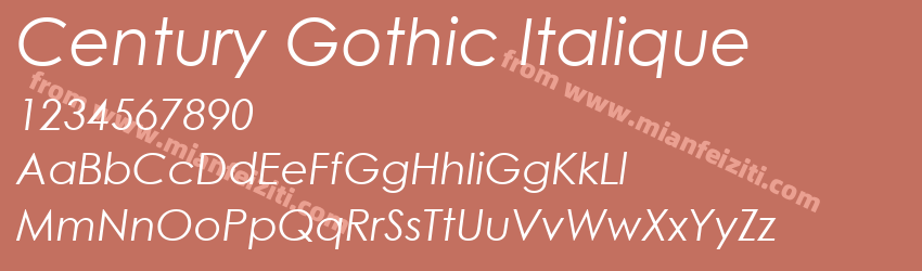 Century Gothic Italique预览图1
