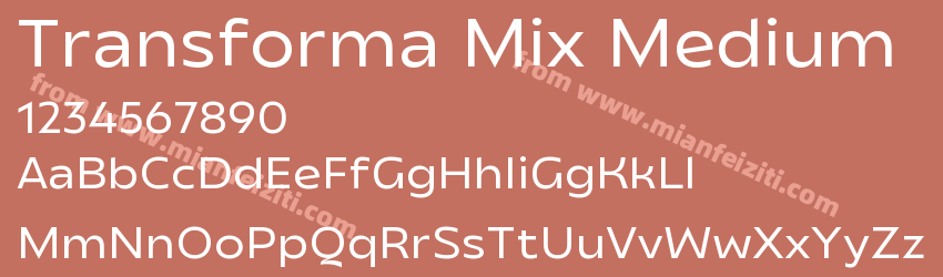 Transforma Mix Medium字体预览