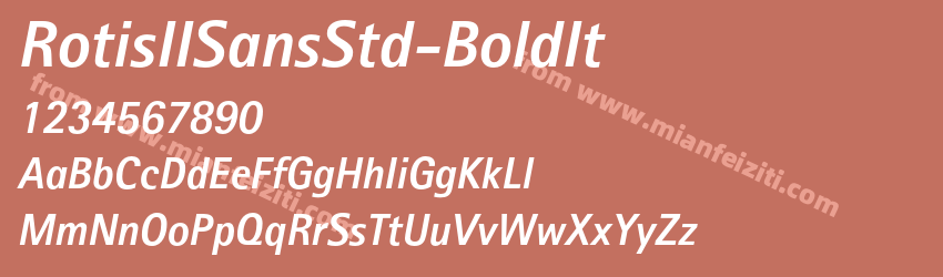 RotisIISansStd-BoldIt字体预览