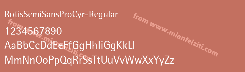 RotisSemiSansProCyr-Regular字体预览