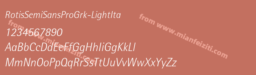 RotisSemiSansProGrk-LightIta字体预览
