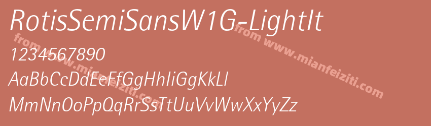 RotisSemiSansW1G-LightIt字体预览