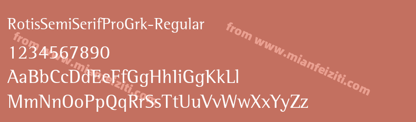 RotisSemiSerifProGrk-Regular字体预览