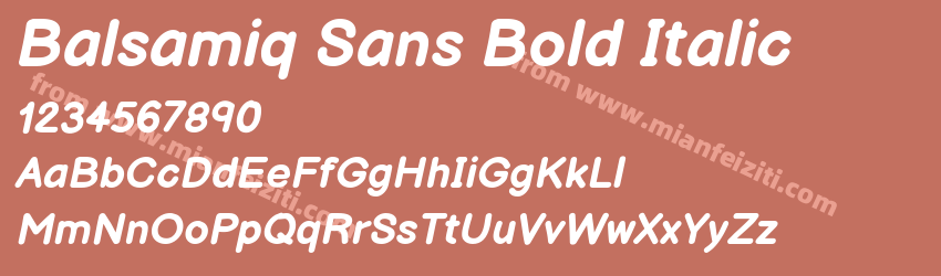 Balsamiq Sans Bold Italic字体预览