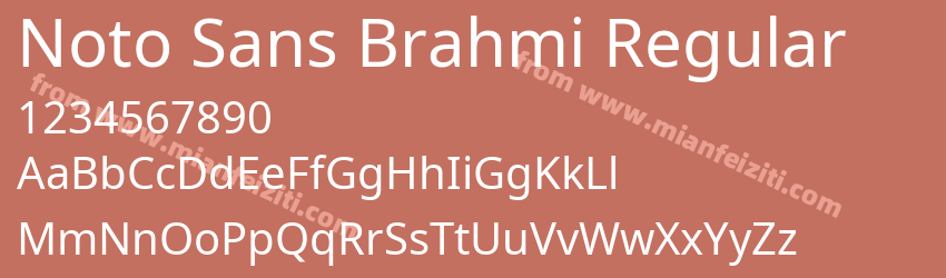 Noto Sans Brahmi Regular字体预览