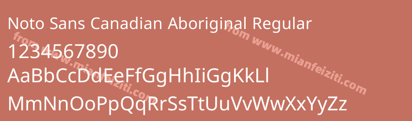 Noto Sans Canadian Aboriginal Regular字体预览