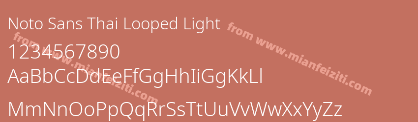Noto Sans Thai Looped Light字体预览
