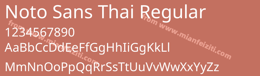 Noto Sans Thai Regular字体预览