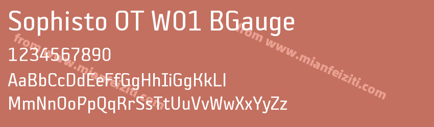 Sophisto OT W01 BGauge字体预览