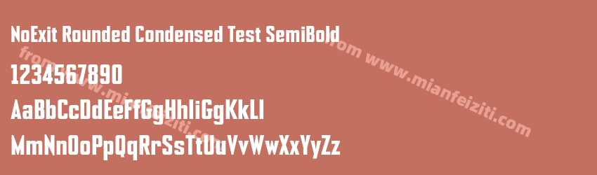 NoExit Rounded Condensed Test SemiBold字体预览