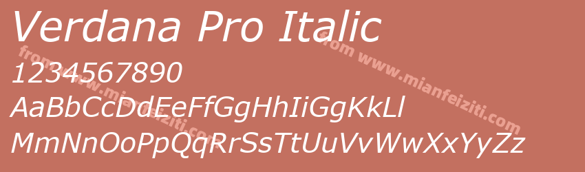 Verdana Pro Italic预览图1