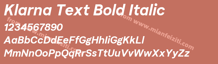 Klarna Text Bold Italic字体预览