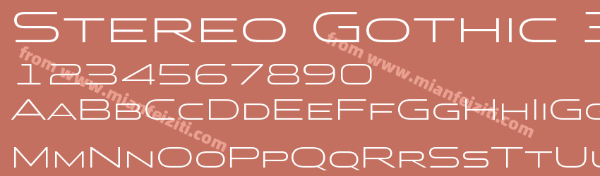 Stereo Gothic 300字体预览