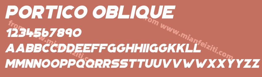 Portico Oblique字体预览