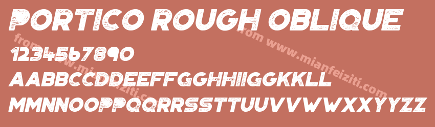 Portico Rough Oblique字体预览