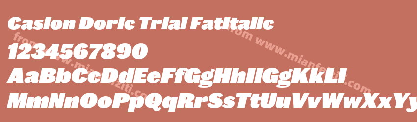 Caslon Doric Trial FatItalic字体预览