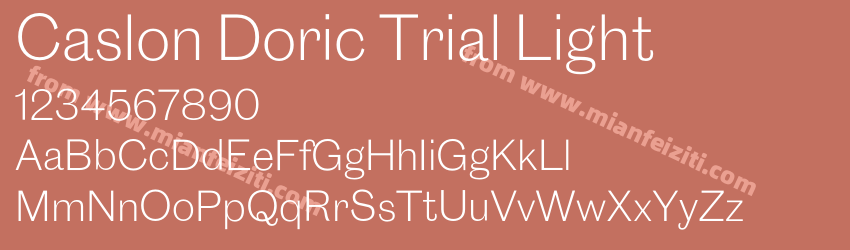 Caslon Doric Trial Light字体预览