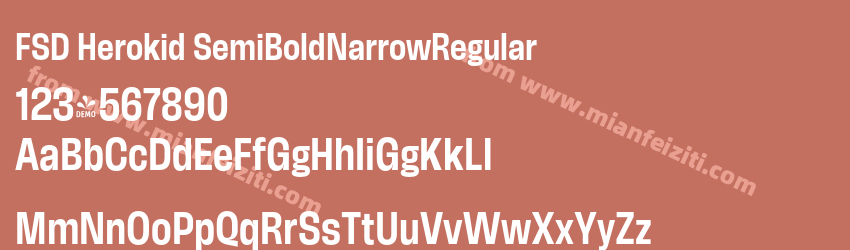 FSD Herokid SemiBoldNarrowRegular字体预览