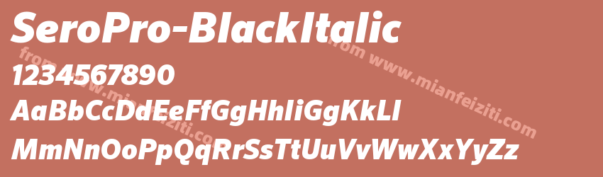 SeroPro-BlackItalic字体预览