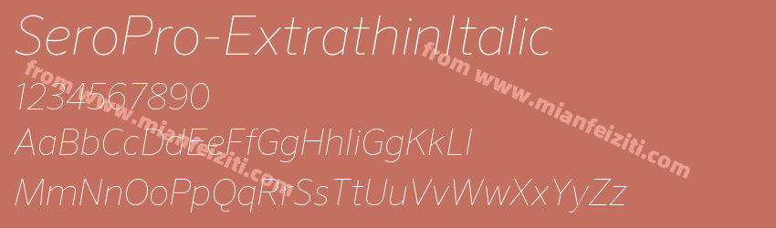 SeroPro-ExtrathinItalic字体预览