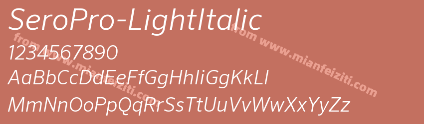 SeroPro-LightItalic字体预览