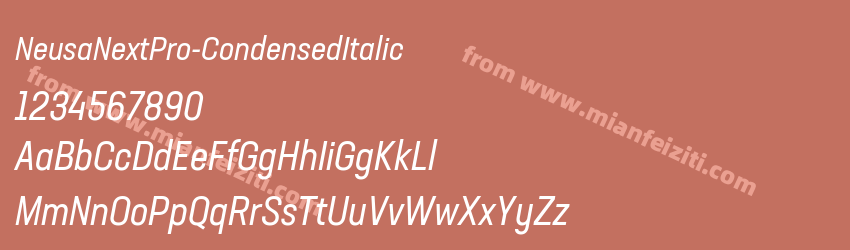 NeusaNextPro-CondensedItalic字体预览
